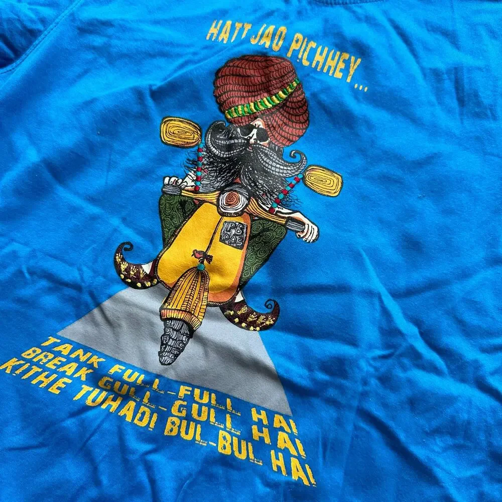 14.kids.69 Blue Scooter Graphic T-shirt Kids Size 6 Short Sleeve